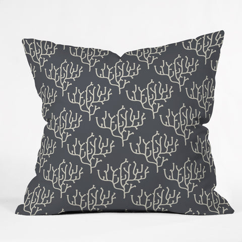 Holli Zollinger Grey Coral Outdoor Throw Pillow