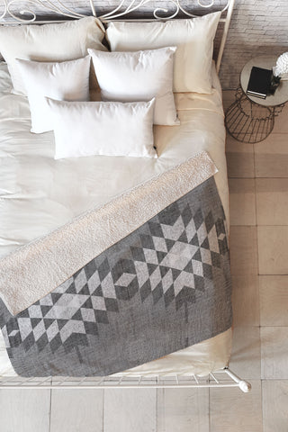Holli Zollinger GREY DIAMOND LINEN Fleece Throw Blanket