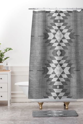 Holli Zollinger GREY DIAMOND LINEN Shower Curtain And Mat