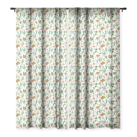 Holli Zollinger HERBAL STUDY Sheer Window Curtain