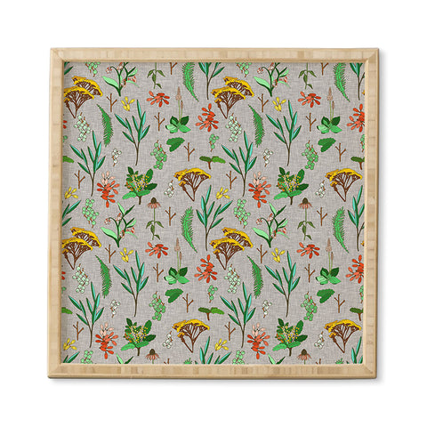 Holli Zollinger HERBAL STUDY LINEN Framed Wall Art