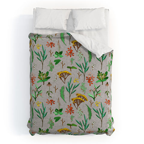 Holli Zollinger HERBAL STUDY LINEN Duvet Cover