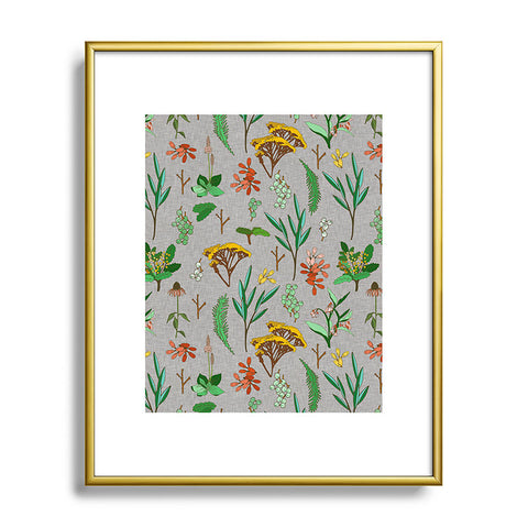 Holli Zollinger HERBAL STUDY LINEN Metal Framed Art Print
