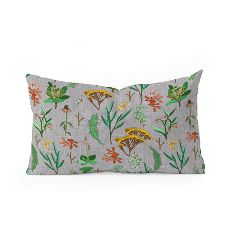 Holli Zollinger HERBAL STUDY LINEN Oblong Throw Pillow
