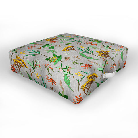 Holli Zollinger HERBAL STUDY LINEN Outdoor Floor Cushion