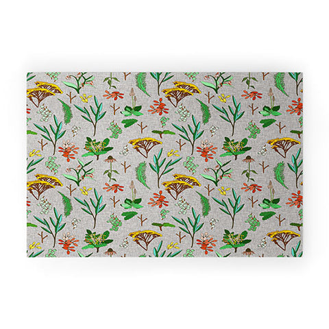 Holli Zollinger HERBAL STUDY LINEN Welcome Mat