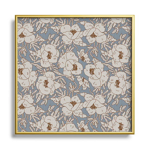 Holli Zollinger INDRA POPPY DENIM Metal Square Framed Art Print