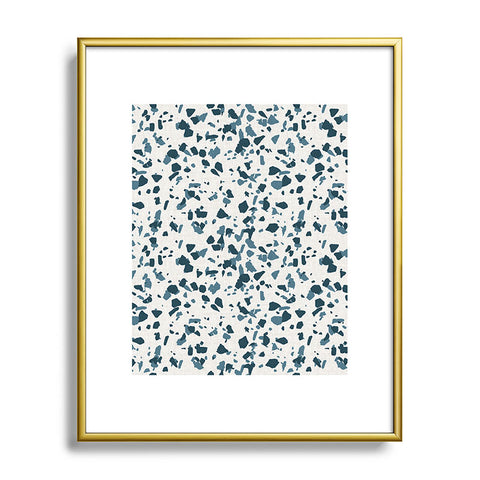 Holli Zollinger INDRA TERRAZZO NAVY Metal Framed Art Print