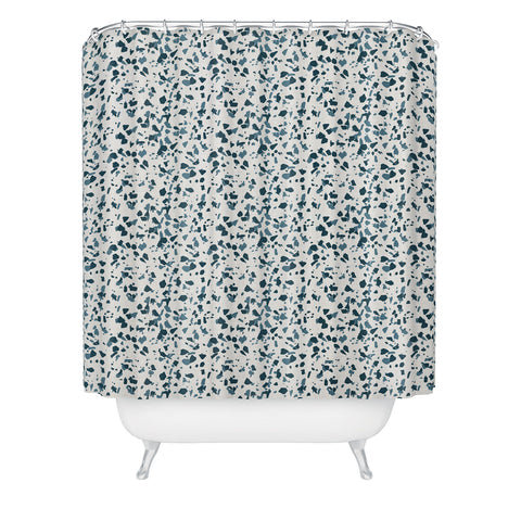 Holli Zollinger INDRA TERRAZZO NAVY Shower Curtain