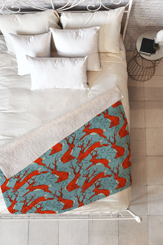 Holli Zollinger Jackalopes Fleece Throw Blanket