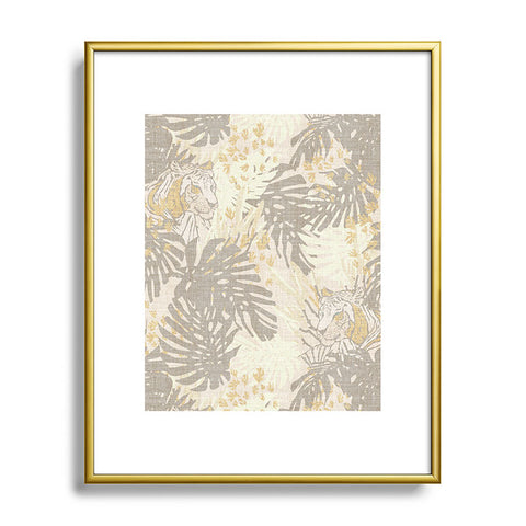 Holli Zollinger JUNGLE TIGER LINEN Metal Framed Art Print