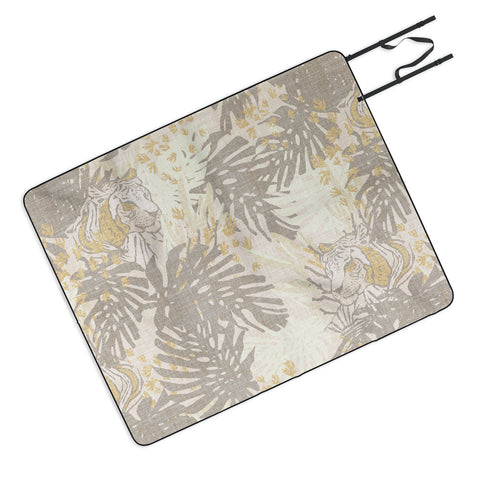 Holli Zollinger JUNGLE TIGER LINEN Picnic Blanket