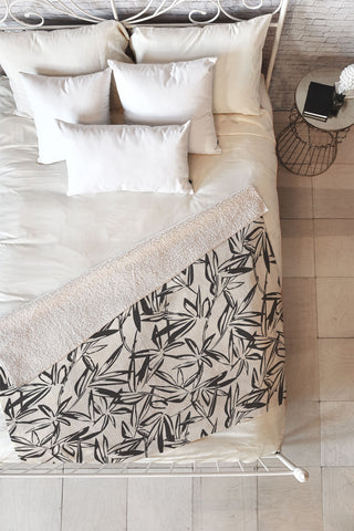 Holli Zollinger JUNGLIA CHARCOAL Fleece Throw Blanket