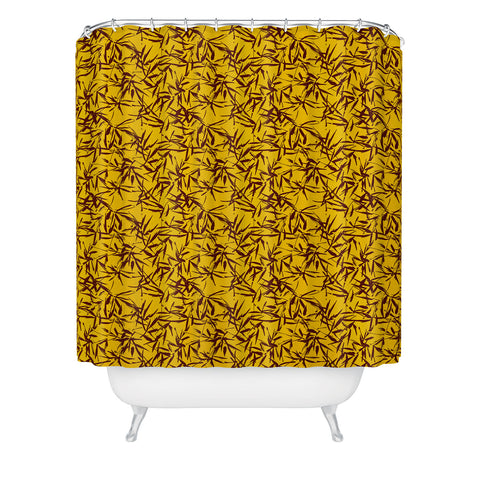 Holli Zollinger JUNGLIA PALM GOLD Shower Curtain