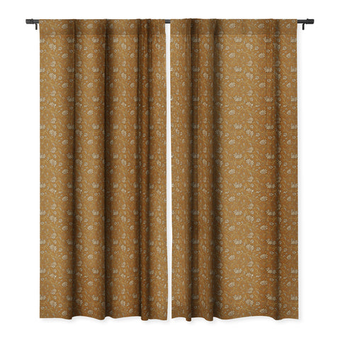 Holli Zollinger KALAMI FLORAL MUSTARD Blackout Window Curtain