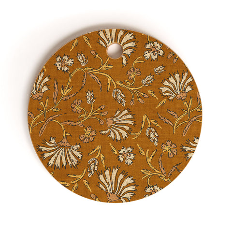 Holli Zollinger KALAMI FLORAL MUSTARD Cutting Board Round