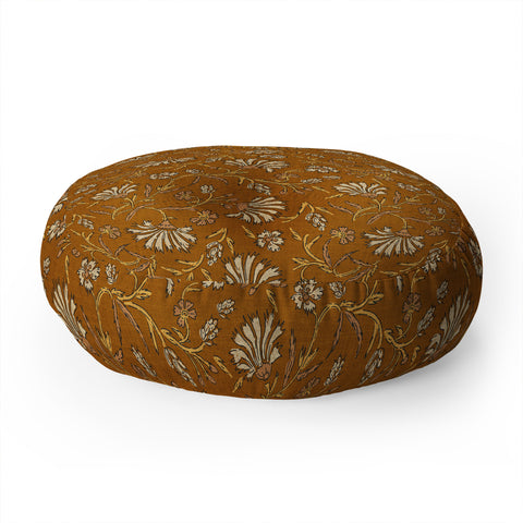 Holli Zollinger KALAMI FLORAL MUSTARD Floor Pillow Round