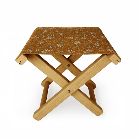 Holli Zollinger KALAMI FLORAL MUSTARD Folding Stool