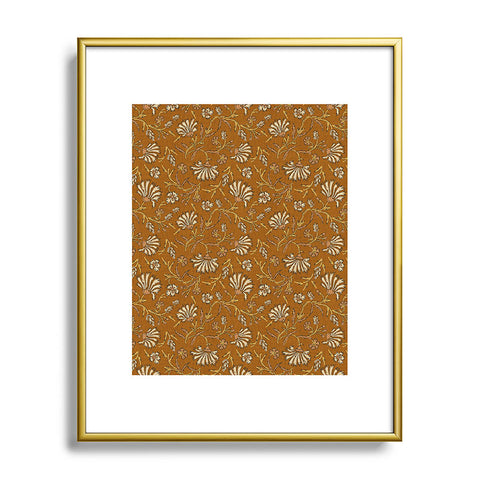 Holli Zollinger KALAMI FLORAL MUSTARD Metal Framed Art Print