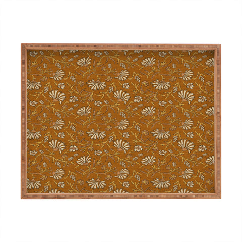 Holli Zollinger KALAMI FLORAL MUSTARD Rectangular Tray