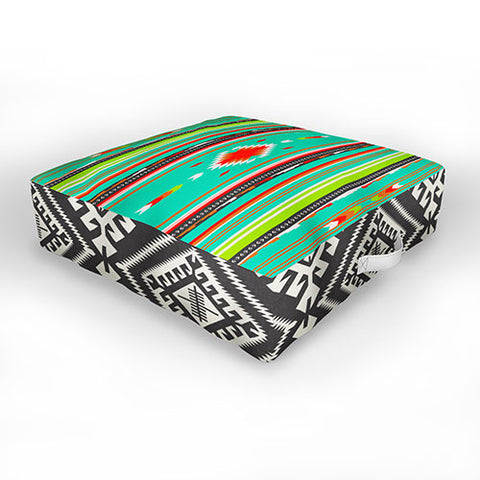 Holli Zollinger Kawa Turquoise Blanket Outdoor Floor Cushion