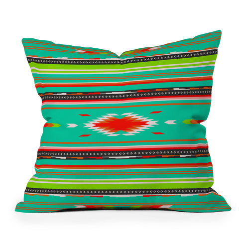 Holli Zollinger Kawa Turquoise Blanket Throw Pillow