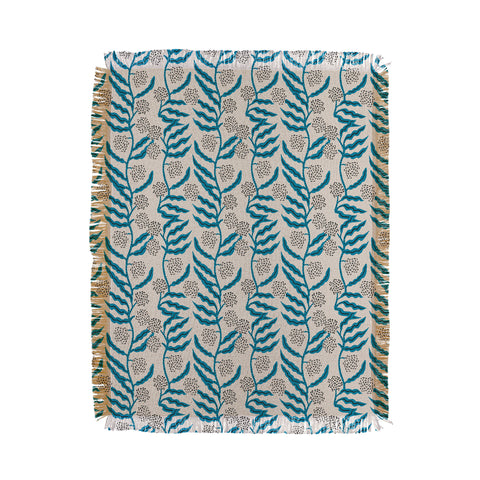 Holli Zollinger LA VILLE VINE BLUE Throw Blanket