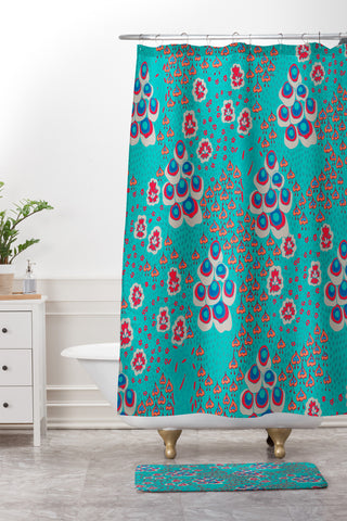 Holli Zollinger Liberty Turquoise Shower Curtain And Mat