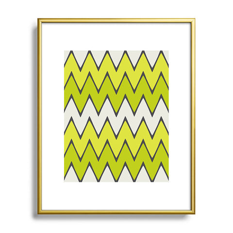 Holli Zollinger Lime Chevron Ombre Metal Framed Art Print