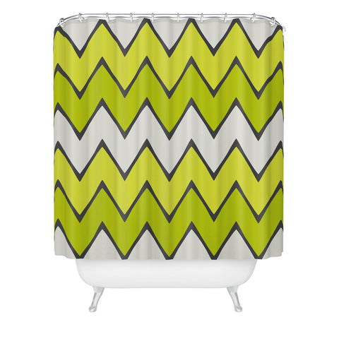 Holli Zollinger Lime Chevron Ombre Shower Curtain