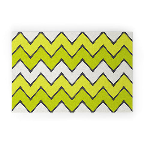 Holli Zollinger Lime Chevron Ombre Welcome Mat