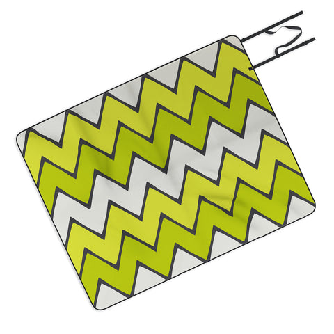 Holli Zollinger Lime Chevron Ombre Picnic Blanket
