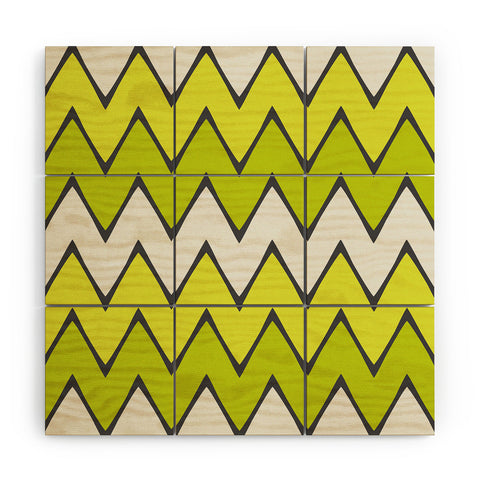 Holli Zollinger Lime Chevron Ombre Wood Wall Mural