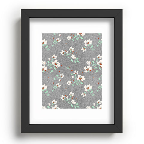 Holli Zollinger LINEN FLORAL MINT Recessed Framing Rectangle