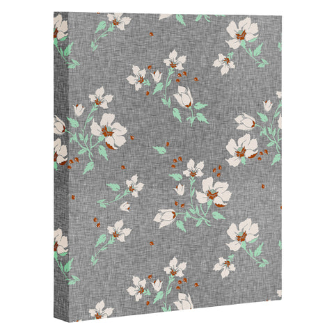 Holli Zollinger LINEN FLORAL MINT Art Canvas