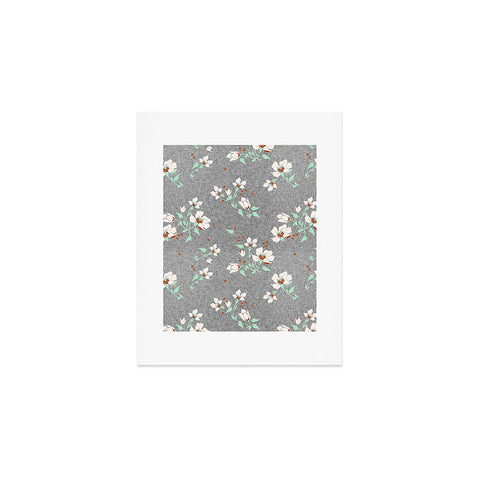 Holli Zollinger LINEN FLORAL MINT Art Print