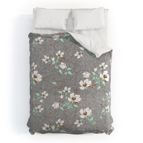 Holli Zollinger LINEN FLORAL MINT Comforter