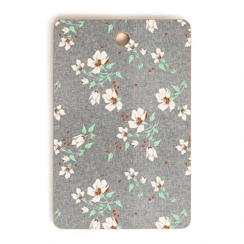 Holli Zollinger LINEN FLORAL MINT Cutting Board Rectangle