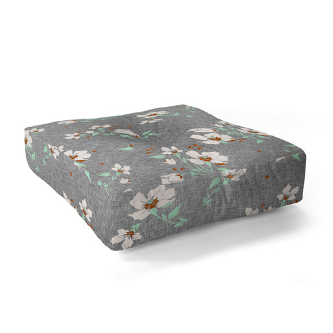 Holli Zollinger LINEN FLORAL MINT Floor Pillow Square