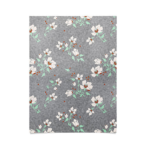 Holli Zollinger LINEN FLORAL MINT Poster