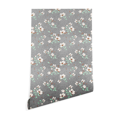 Holli Zollinger LINEN FLORAL MINT Wallpaper