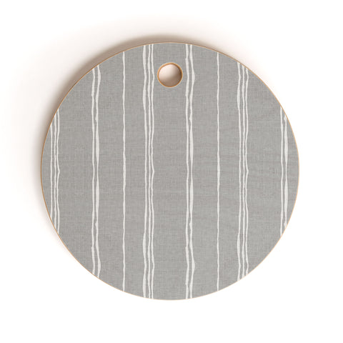 Holli Zollinger LINEN GREY STRIPE Cutting Board Round