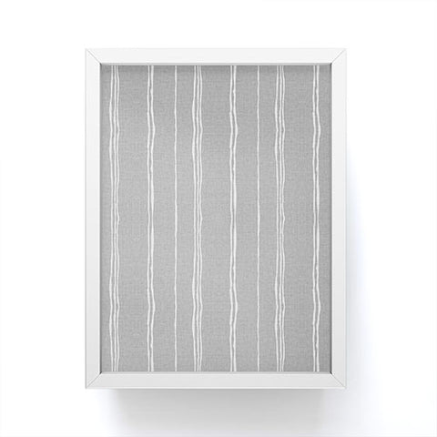 Holli Zollinger LINEN GREY STRIPE Framed Mini Art Print