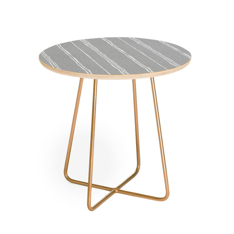 Holli Zollinger LINEN GREY STRIPE Round Side Table