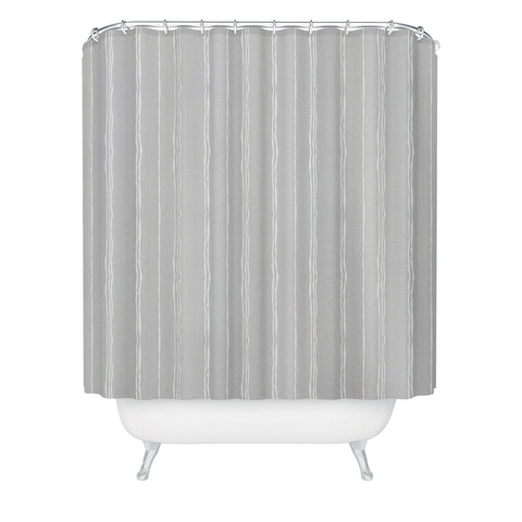 Holli Zollinger LINEN GREY STRIPE Shower Curtain