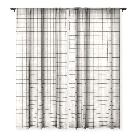 Holli Zollinger LINEN GRID Sheer Window Curtain