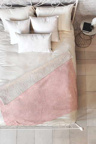 Holli Zollinger LINEN MARSALA ROSEE Fleece Throw Blanket