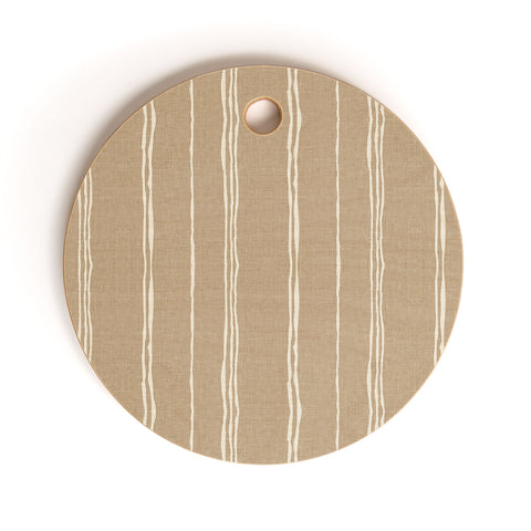 Holli Zollinger LINEN SAND STRIPE Cutting Board Round