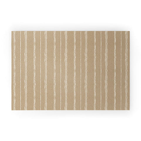 Holli Zollinger LINEN SAND STRIPE Welcome Mat