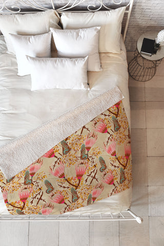 Holli Zollinger MADAMOISELLE TEMPLE BUTTERFLY Fleece Throw Blanket